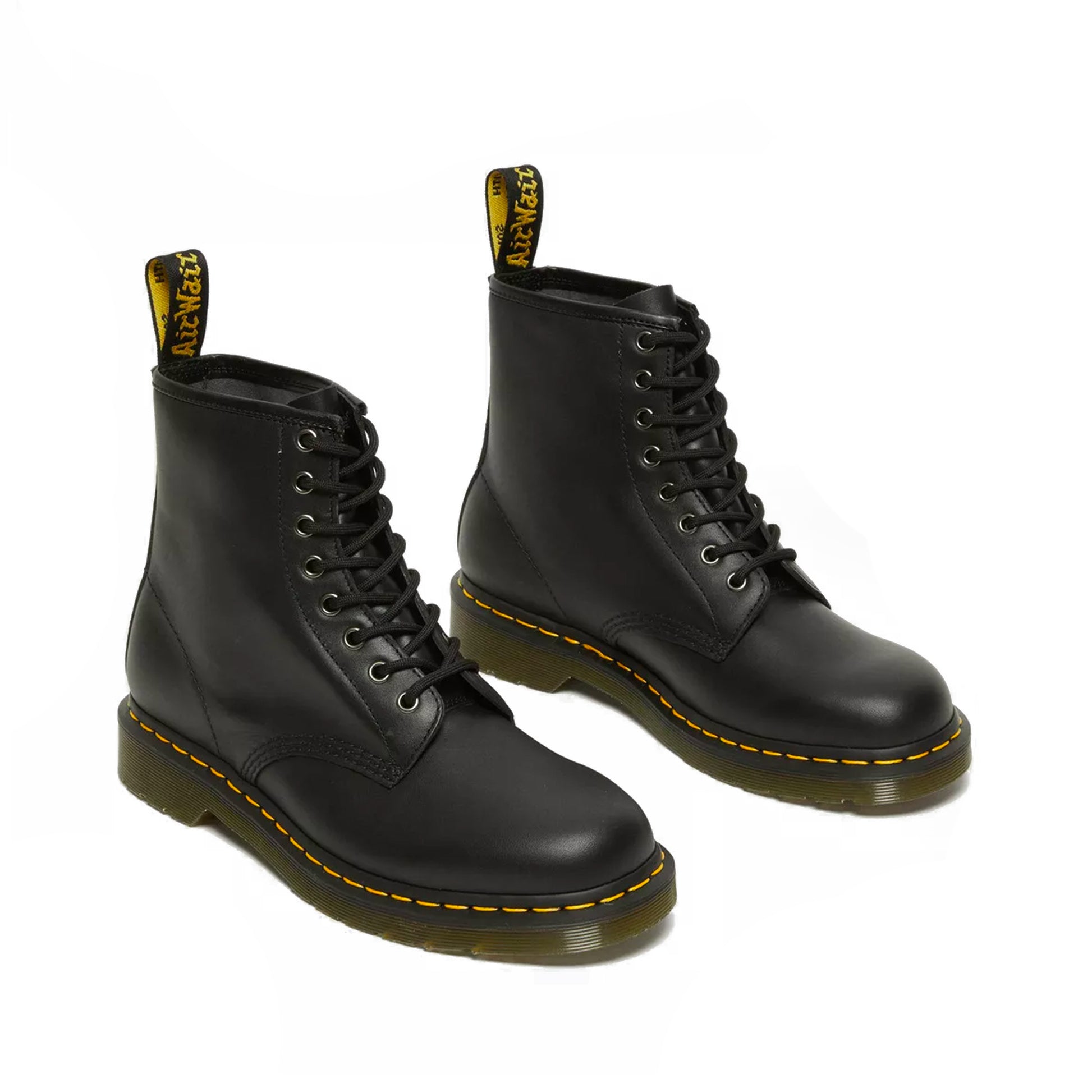 Anfibio fori in pelle morbida con cucitura gialla 1460 NAPPA