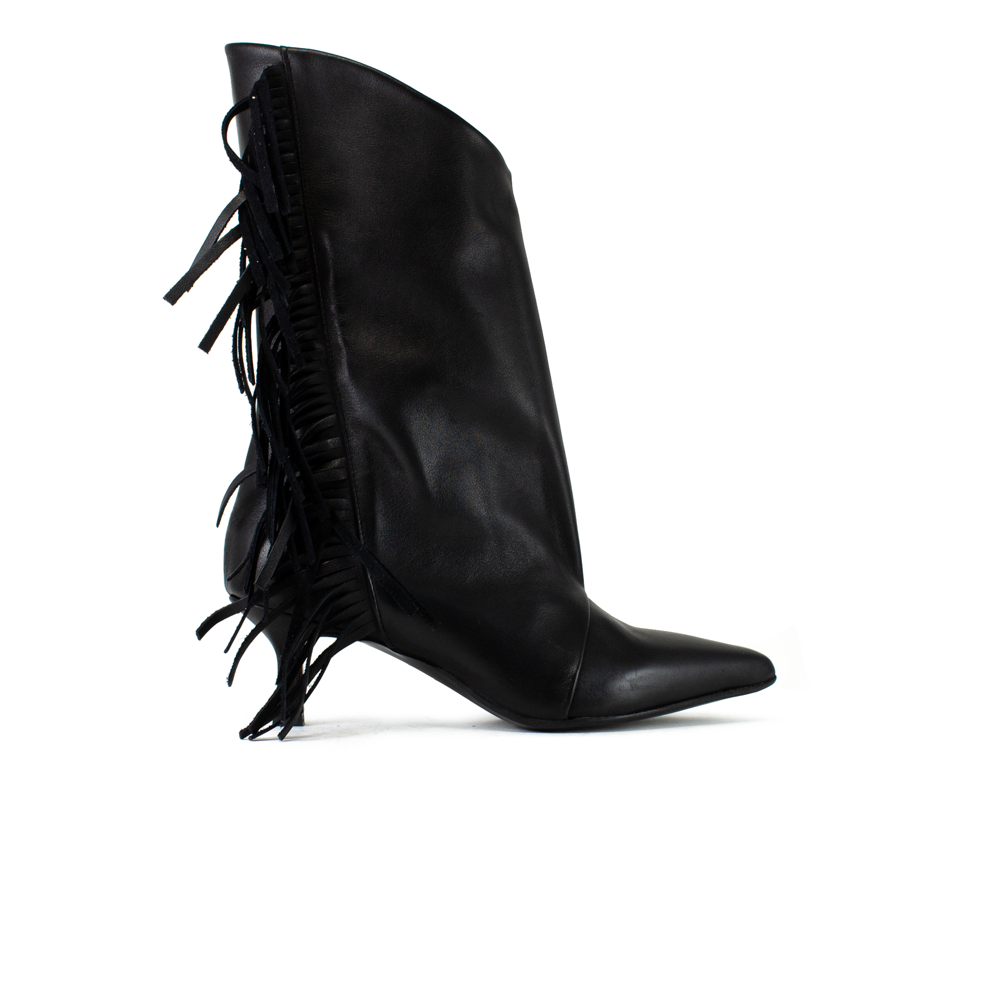 Stivale kitten heel a punta con frange in pelle TEMY LAVIN FRX