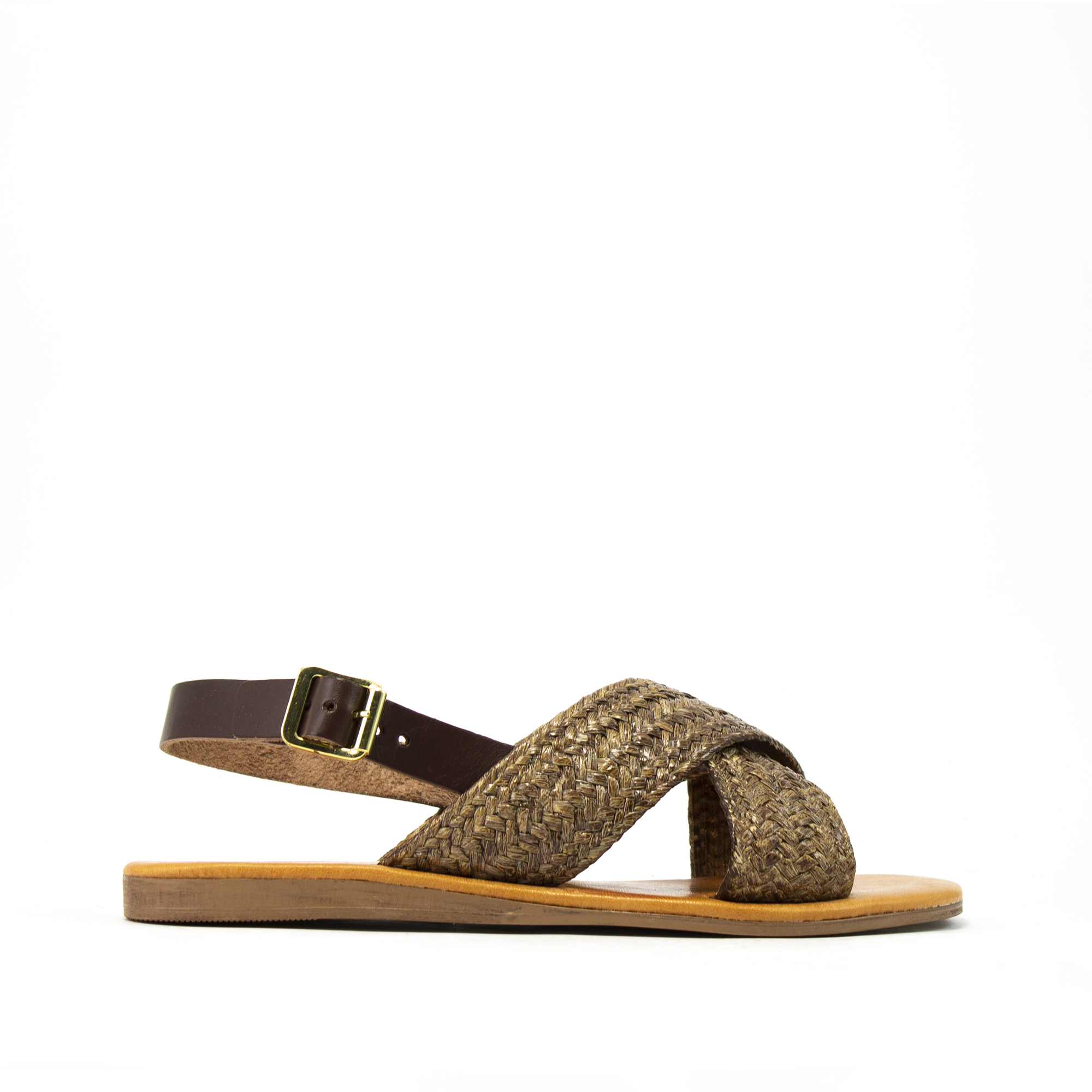 MATI<br>SANDALO DOPPIA FASCIA IN RAFFIA