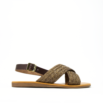 MATI<br>SANDALO DOPPIA FASCIA IN RAFFIA